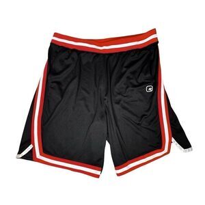 AND1 Sz XL Basketball Shorts Y2K Vintage Black Red White Stripe Men’s